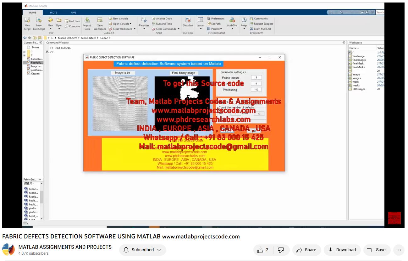 FABRIC DEFECTS DETECTION SOFTWARE USING MATLABMATLAB SIMULINK